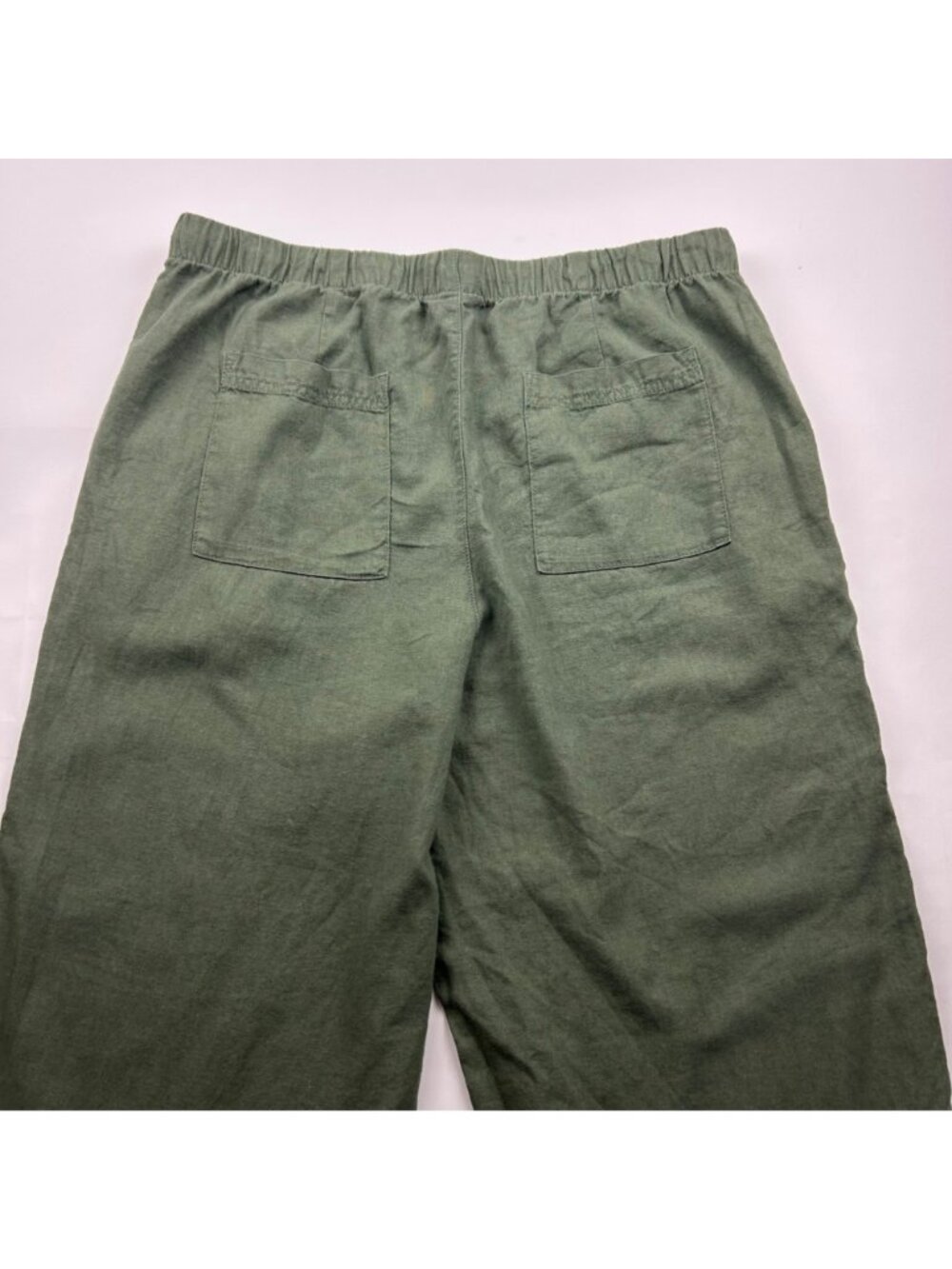 GAP Thyme Green Linen Blend Wide Leg Lounge Pant L - Picture 7 of 7